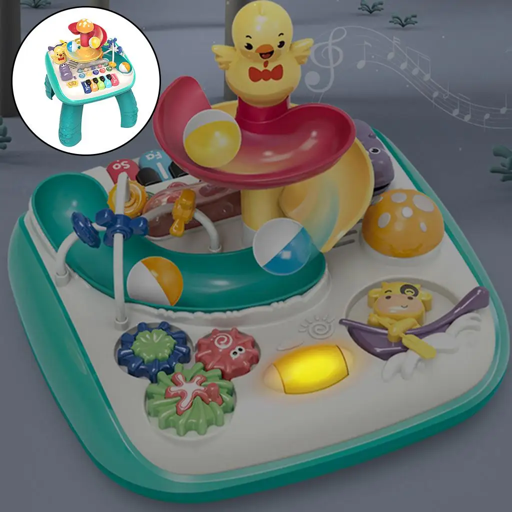 Multicolor Baby Activity Table Musical Learning Machine Interactive Play Center Musical Toys for New Year Gift Boys Infant Kids