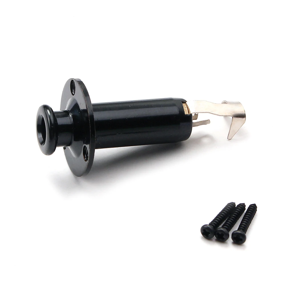 

Black Tube Guitar Jack 6.35mm Stereo Mono Endpin Output Input Cylinder Socket for Acoustic Folk Guitars Bass Instruments