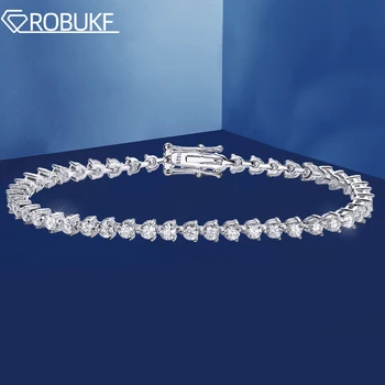 3mm D color Moissanite tennis bracelet jewelry for women full diamond GRA certified 925 sterling silver 3 Prong wedding bracelet