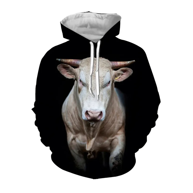 3D Printed Spanish Bullfights Hoodies For Men North African Bull Graphic Sweatshirts Casual Hooded Loose Long Sleeves Pullovers