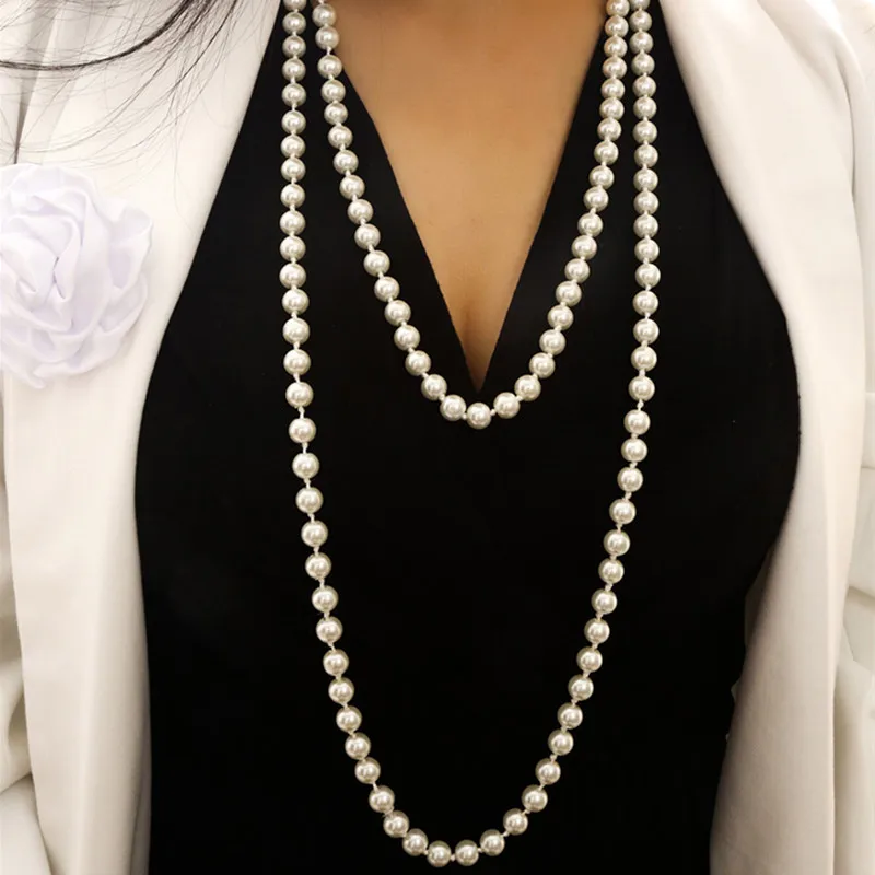 

Женское длинное ожерелье с имитацией жемчуга