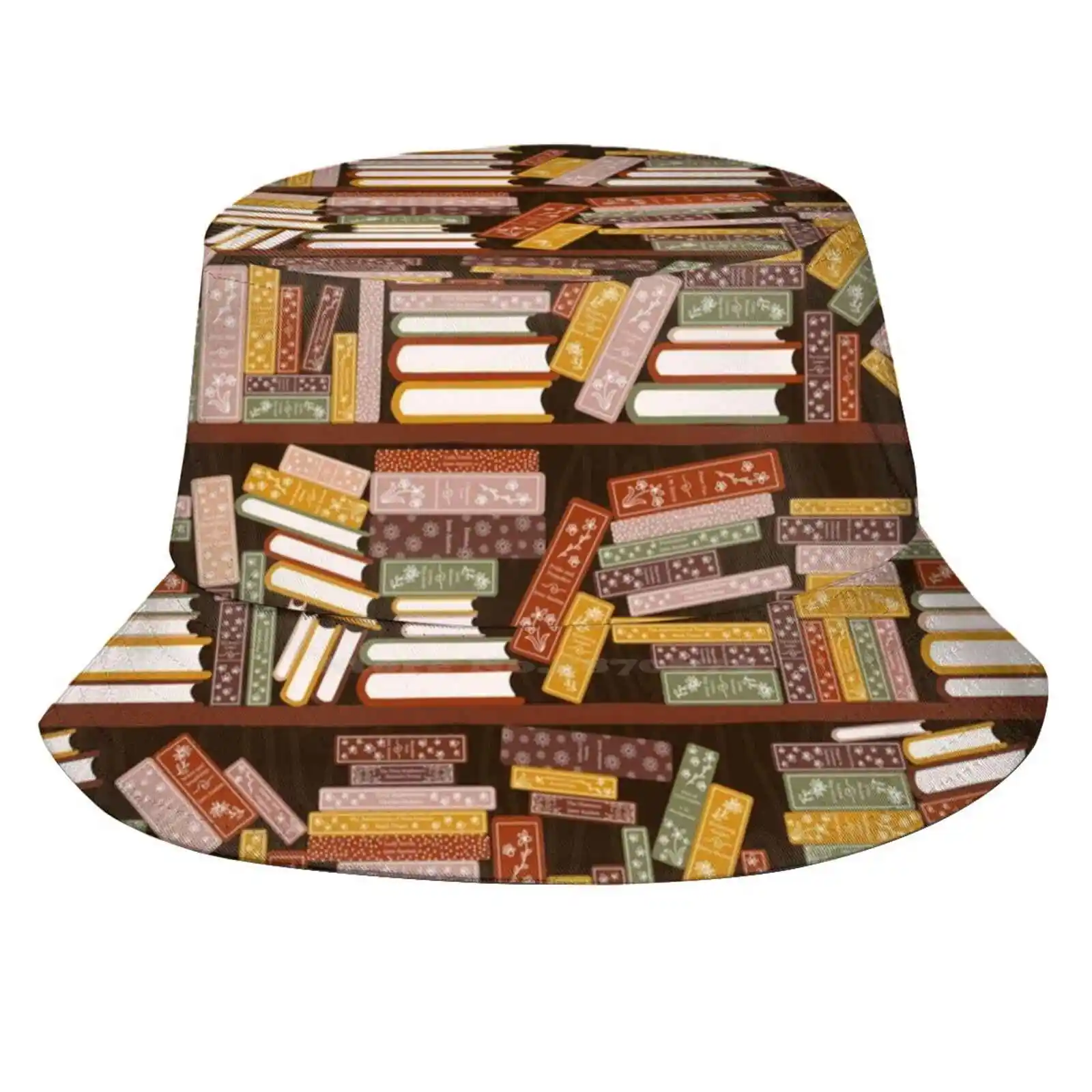 Bookshelf Pattern Dark Sun Cap Fisherman Hat Bucket Hats Bookshelf Janeite Jane Austen Classics Classic Literature English