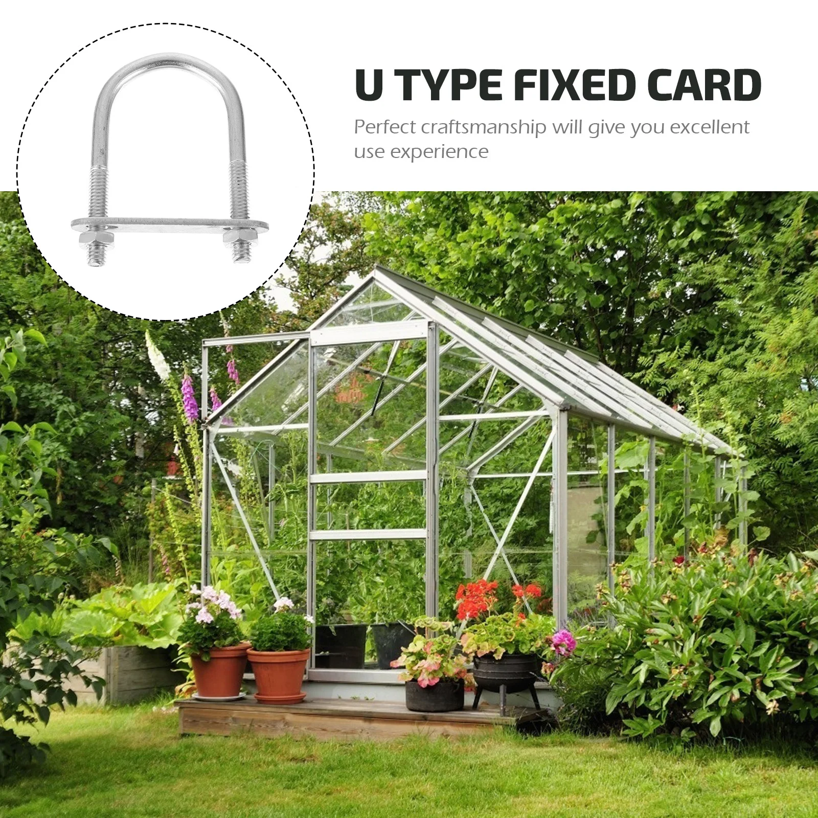 

25pcs U Shaped Tube Clips Greenhouse Accessories Stainless Steel Smooth Edge Safe Easy Install For Frame Fixing Clamp