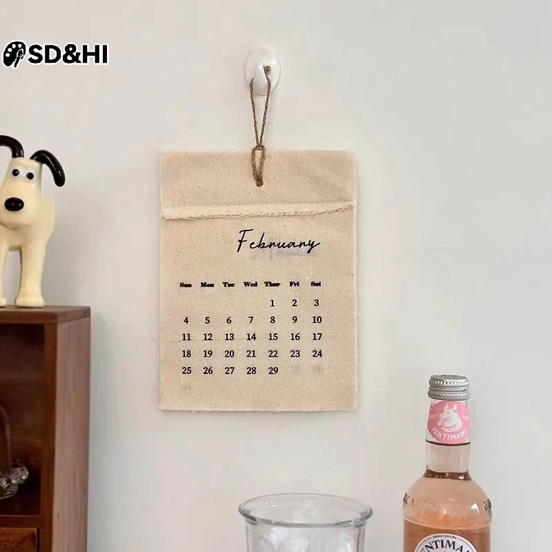 

2026 Canvas Hook-Style Fabric Calendar Wall Calendar, High-Value Retro Style, Instagram-Worthy Wall Calendar Decoration