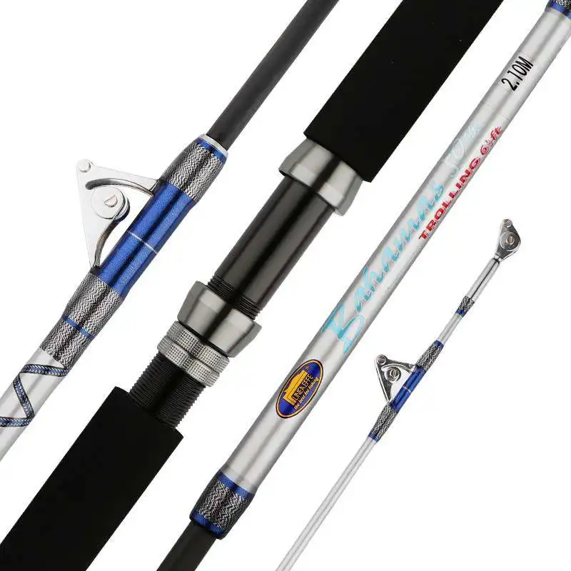 1.98M 2.1M Carbon Spining Fishing Rod 50kg above Superhard Section 2 Long Distance Throwing shot Rod Sea Ocean Boat Fishing Rod