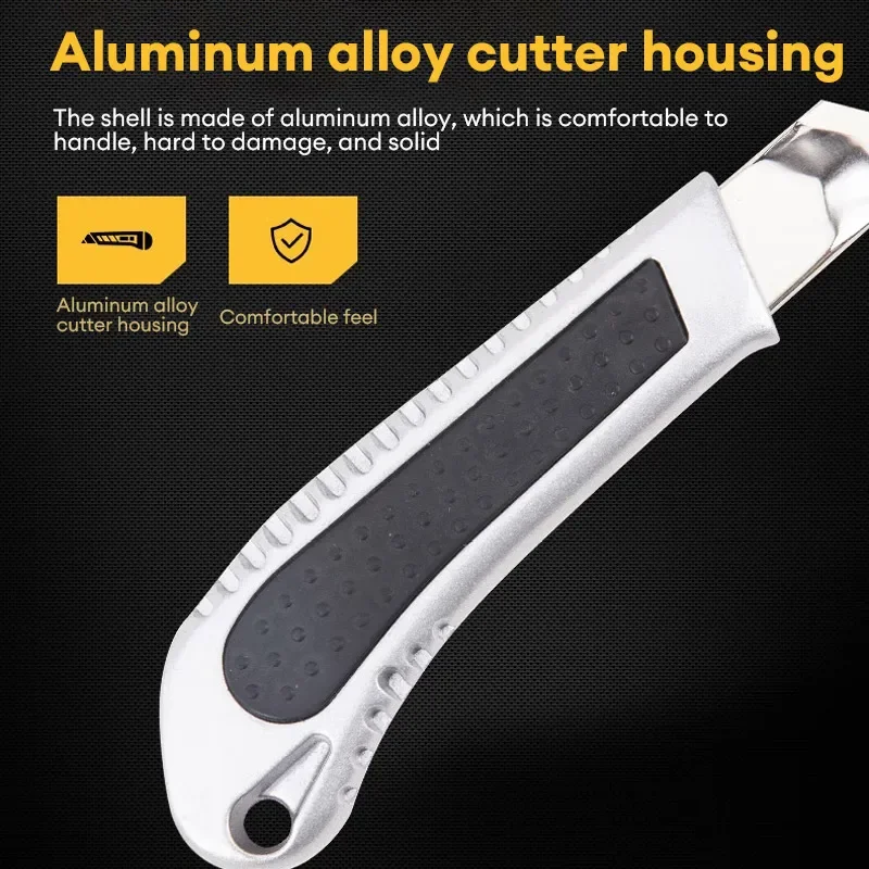 Deli 18mm/T-shape Retractable Knife Household Unboxing Cutter Multifunction Industrial Heavy Duty  Aluminum Alloy Utility Knifes