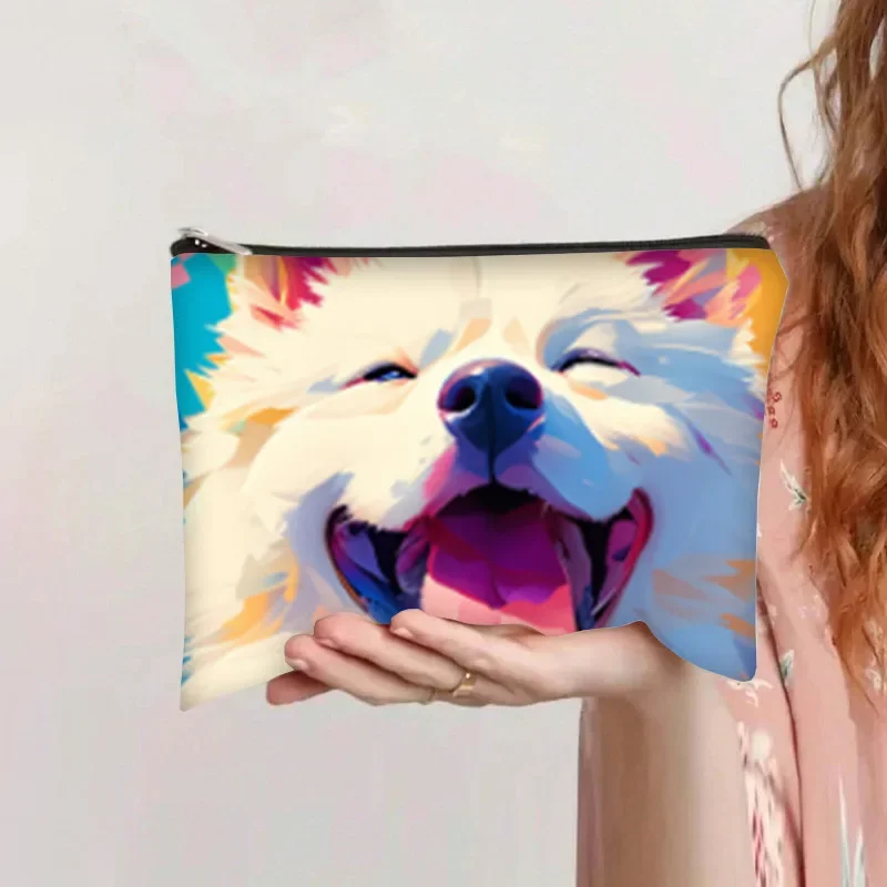 Borse portaoggetti per soffio di cipria da donna Borsa da toilette da viaggio per asciugamani da bagno di grande capacità Borse con cerniera stampate a fumetti Accessori per strumenti per il trucco