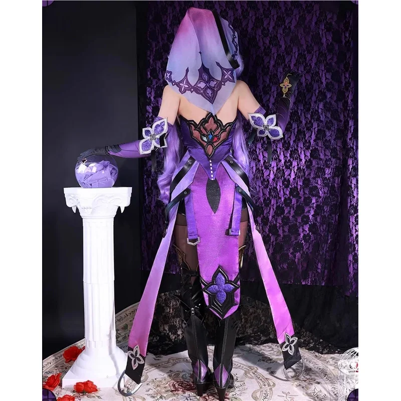 Kostum Cosplay Black Swan dari Game Honkai Star Rail 2025, untuk Role Play, Comic Con, Pesta Hallowmas, Wig, dan Prop Animasi