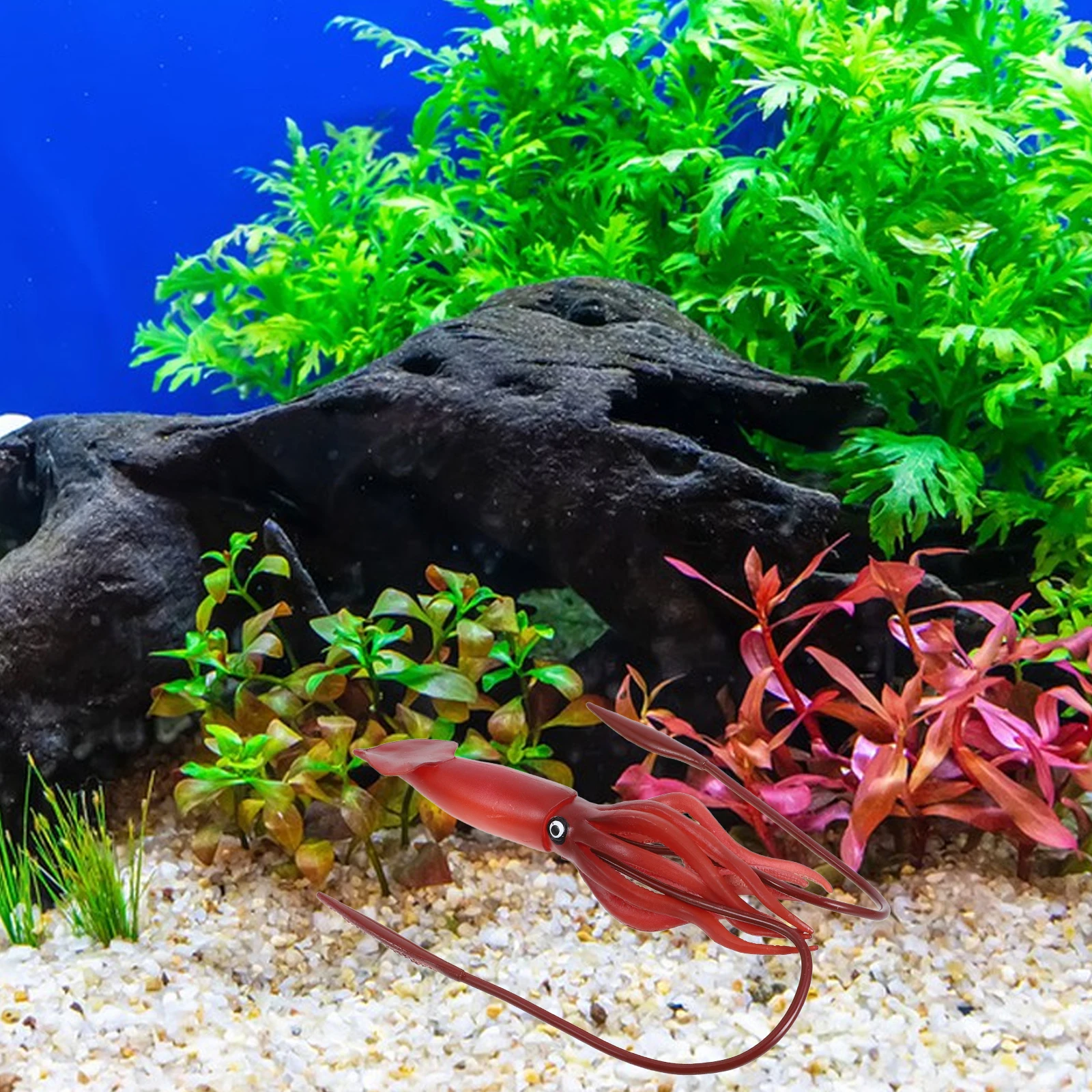 

Simulated Squid Safe Creative Ocean Animal Decoration Sea Life Educational Playroom Red Plastic Funny