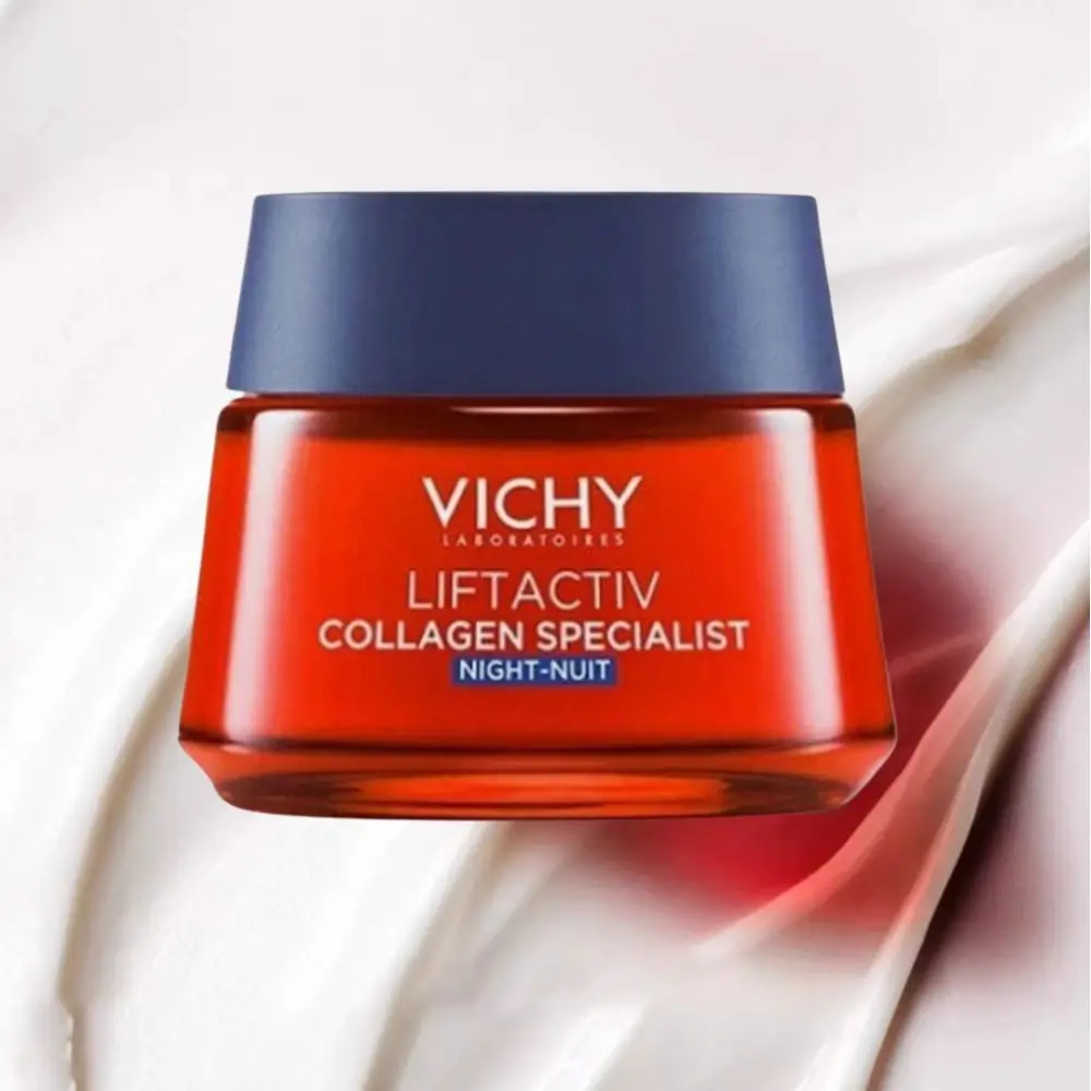 

VICHY Коллагеновый крем для лица Длительное увлажнение против морщин Легко впитывается Осветляющий восстанавливающий ночной крем Уход за кожей 50 мл