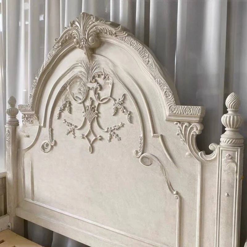 Furniture All Solid Wood Hand-carved Bed, European Oak Engraved Bed, French Storage Bed