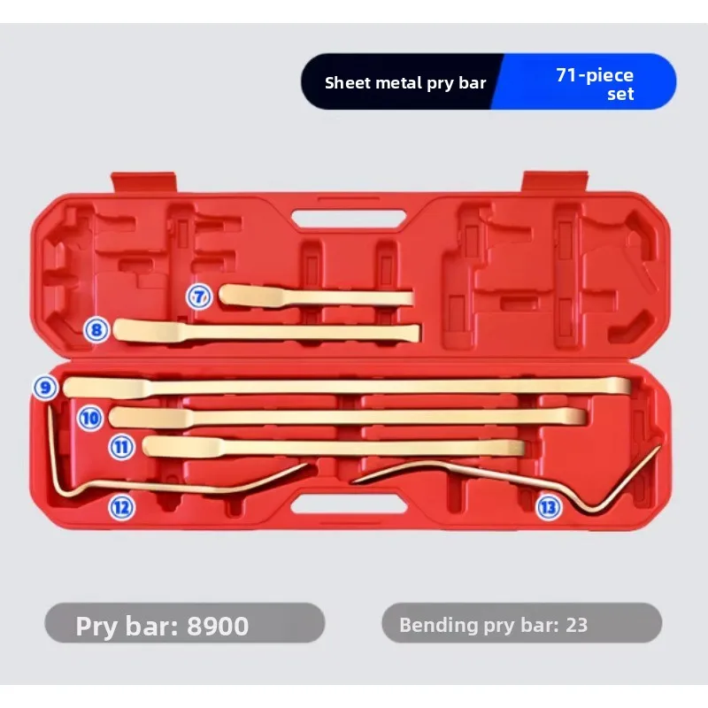 13 Pc Sheet Metal Repair Tool Set, 7-Piece Auto Body Maintenance Kit with Crowbar, Tire Repair Tools Wholesale