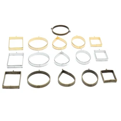 Bezels For Resin Jewelry Vintage Photo Frame Bronze Tone Ancient Base Necklace Pendant DIY Supplies Jewelry Findings Making