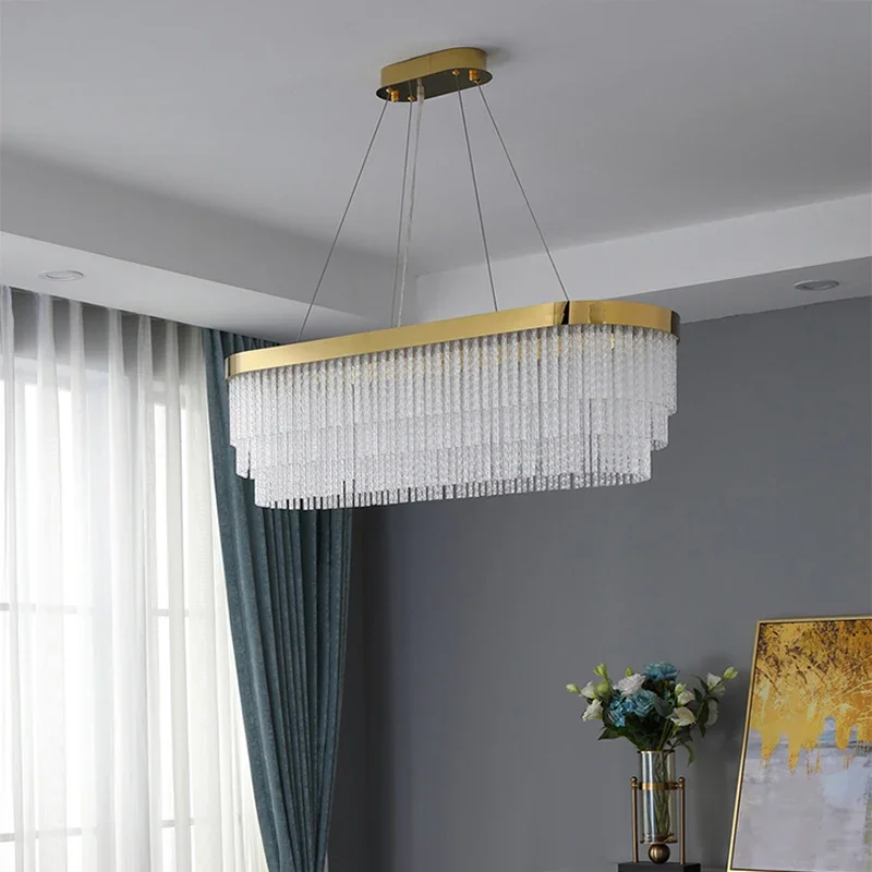 

2025 Nordic Lamp Main Living Room Postmodern Light Luxury High-End Bedroom Lamp Atmospheric Home Restaurant Crystal Pendant Ligh