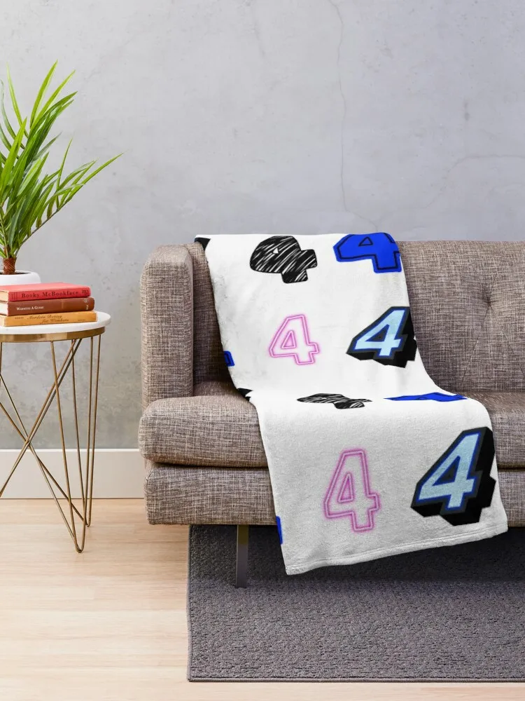 pack of stickers, number four, different illustrations Throw Blanket valentine gift ideas Large Blankets