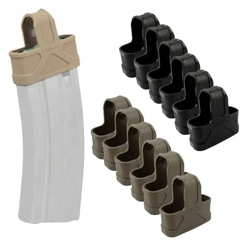 6PCS 5.56mm Fast Magazine Rubber Holster for M4 M16 AR15 AK GL 17 M9 Mag Pouch Sleeve Rubber Slip Cover Hunting Gear
