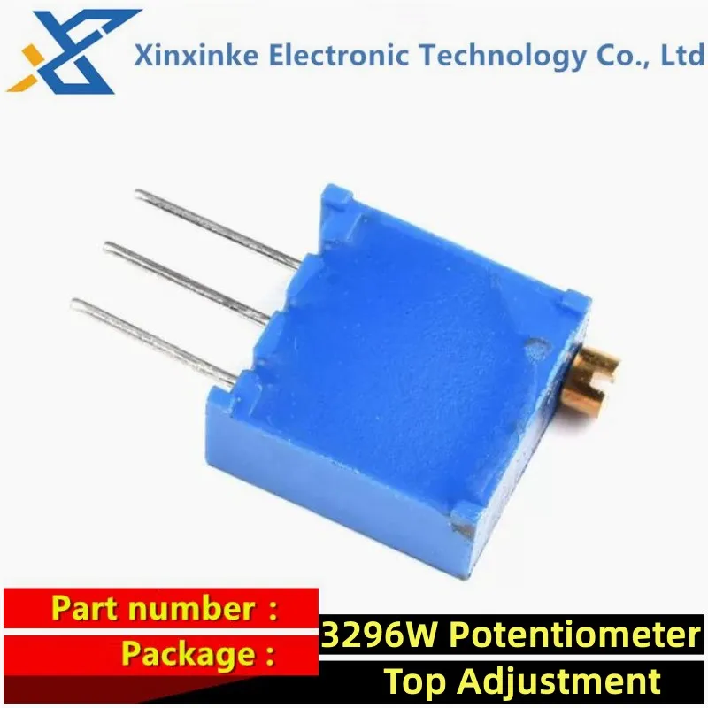 10PCS 3296W 1M 50 100 200 500 ohm 103 100R 3296 1K 2K 5K 10K 20K 50K 100K 200K 500K Trimpot Trimmer Potentiometer Top Adjustment