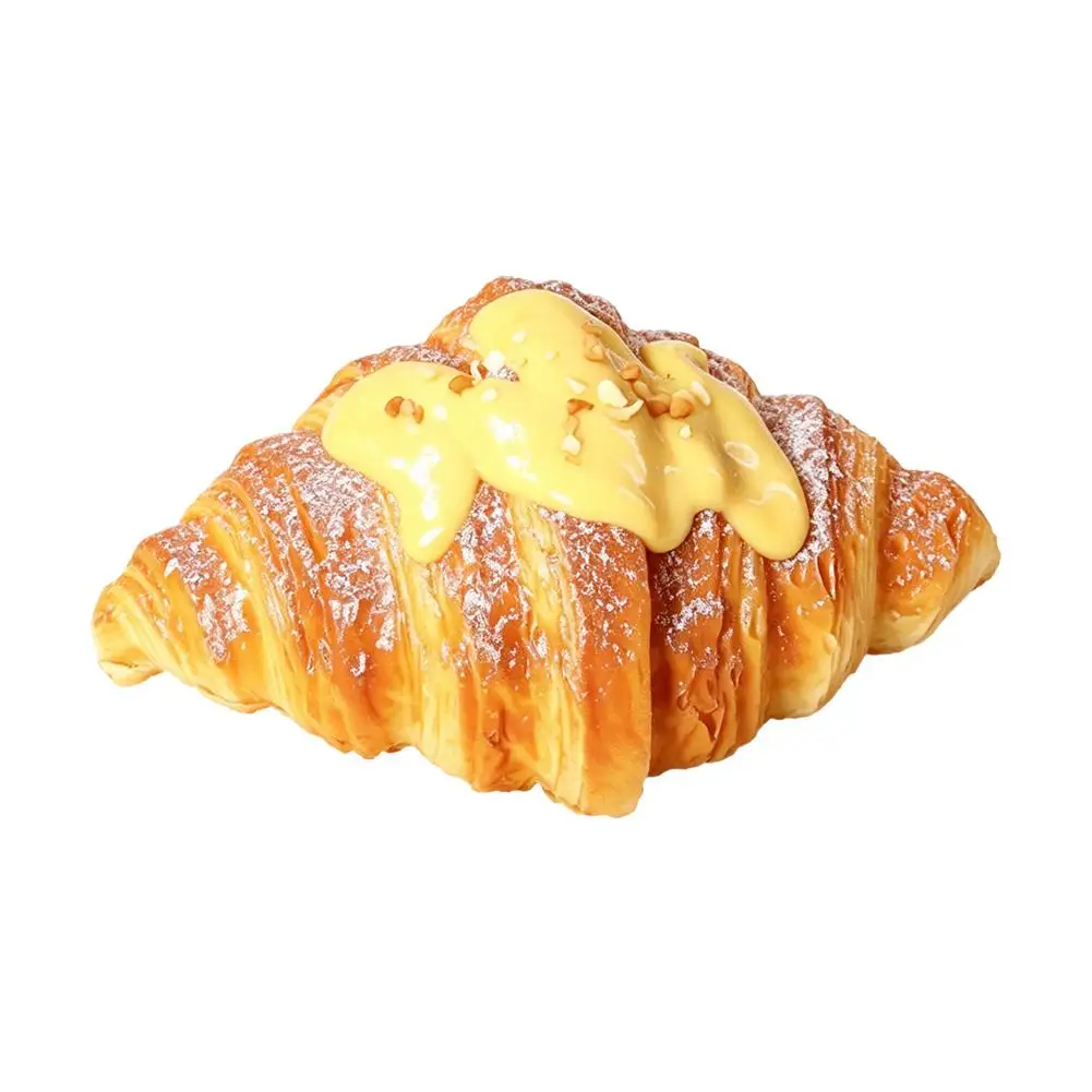 Realistische Croissant-Requisite, langsam rückfederndes Dekompressionsspielzeug, PU-Simulationsbrotmodell, entspannendes Quetschspielzeug, Lebensmittel-Dekorationsobjekt – Detail 16
