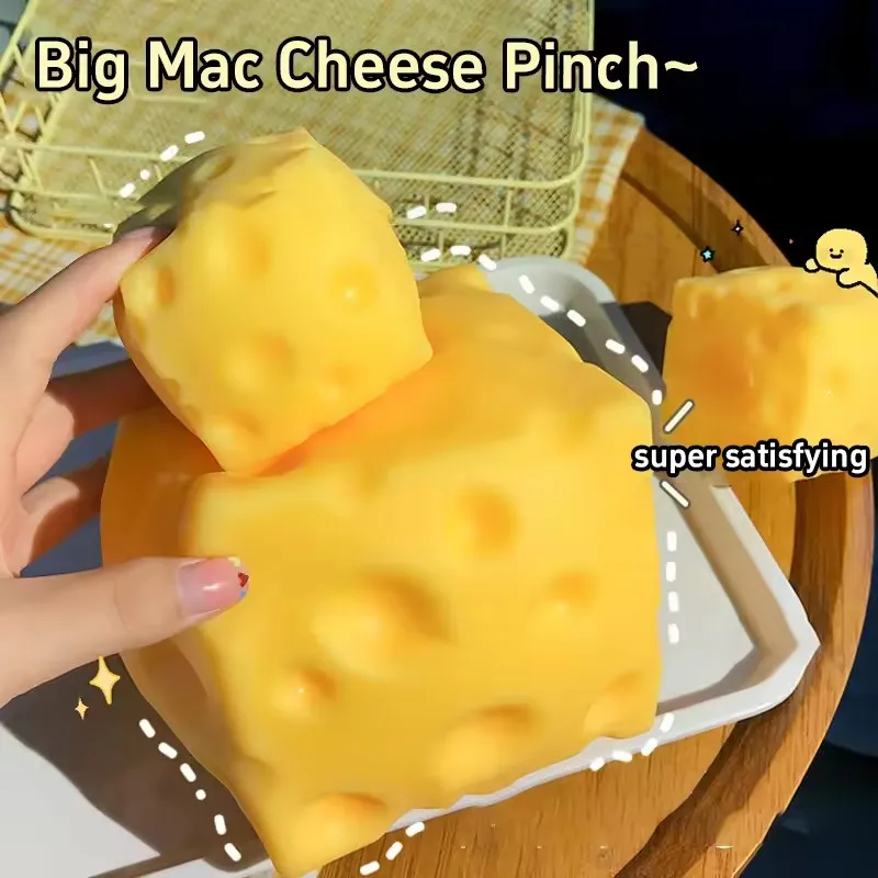 Simulate Cheese Slow Rebound Pinching Office Decompression Slow Rebound Cheese Pinching Ornament Relax And Decompress And Knead.
