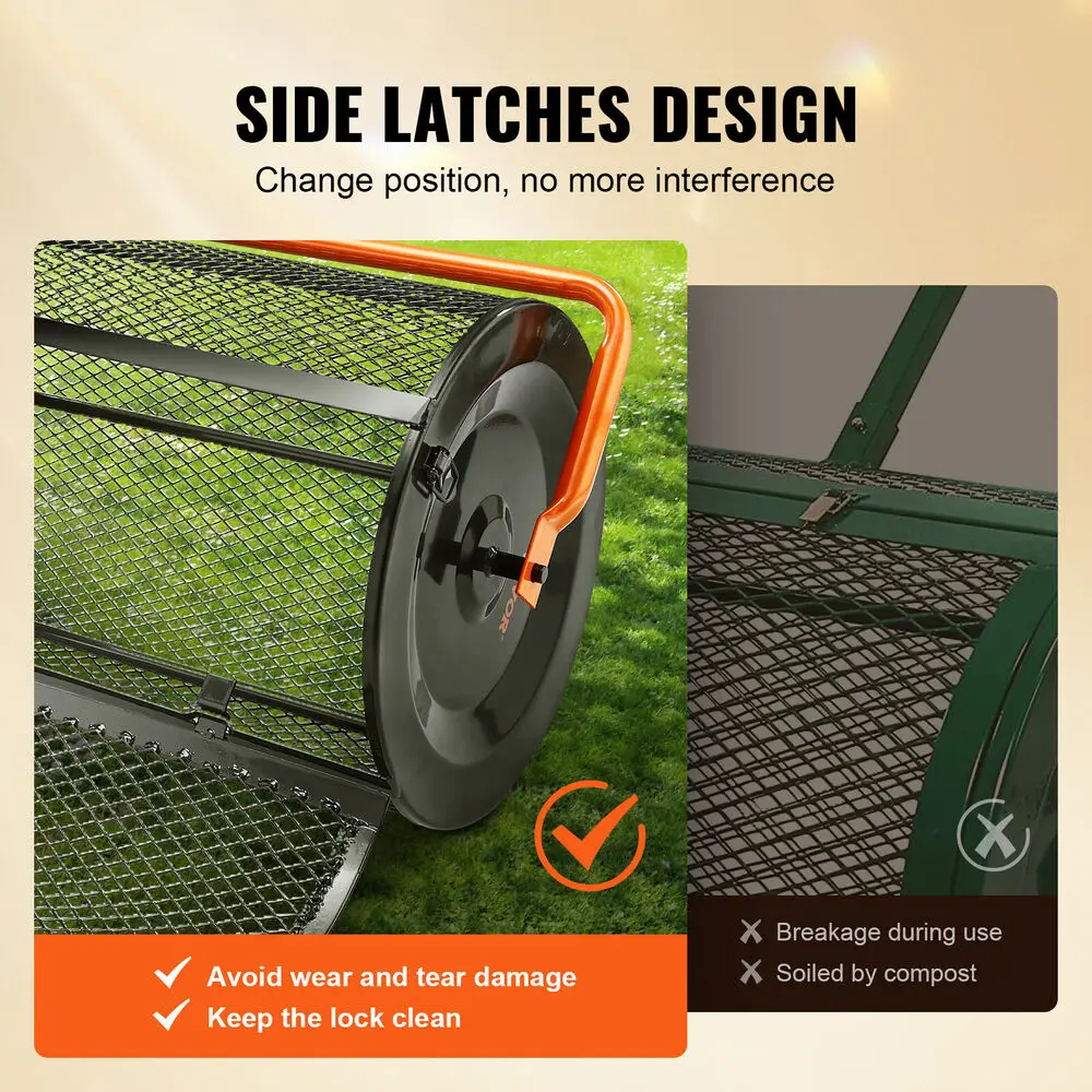 Compostspreider Turf Mos Spreider 24 "Brede 24.4-26.4" In Hoogte Verstelbaar