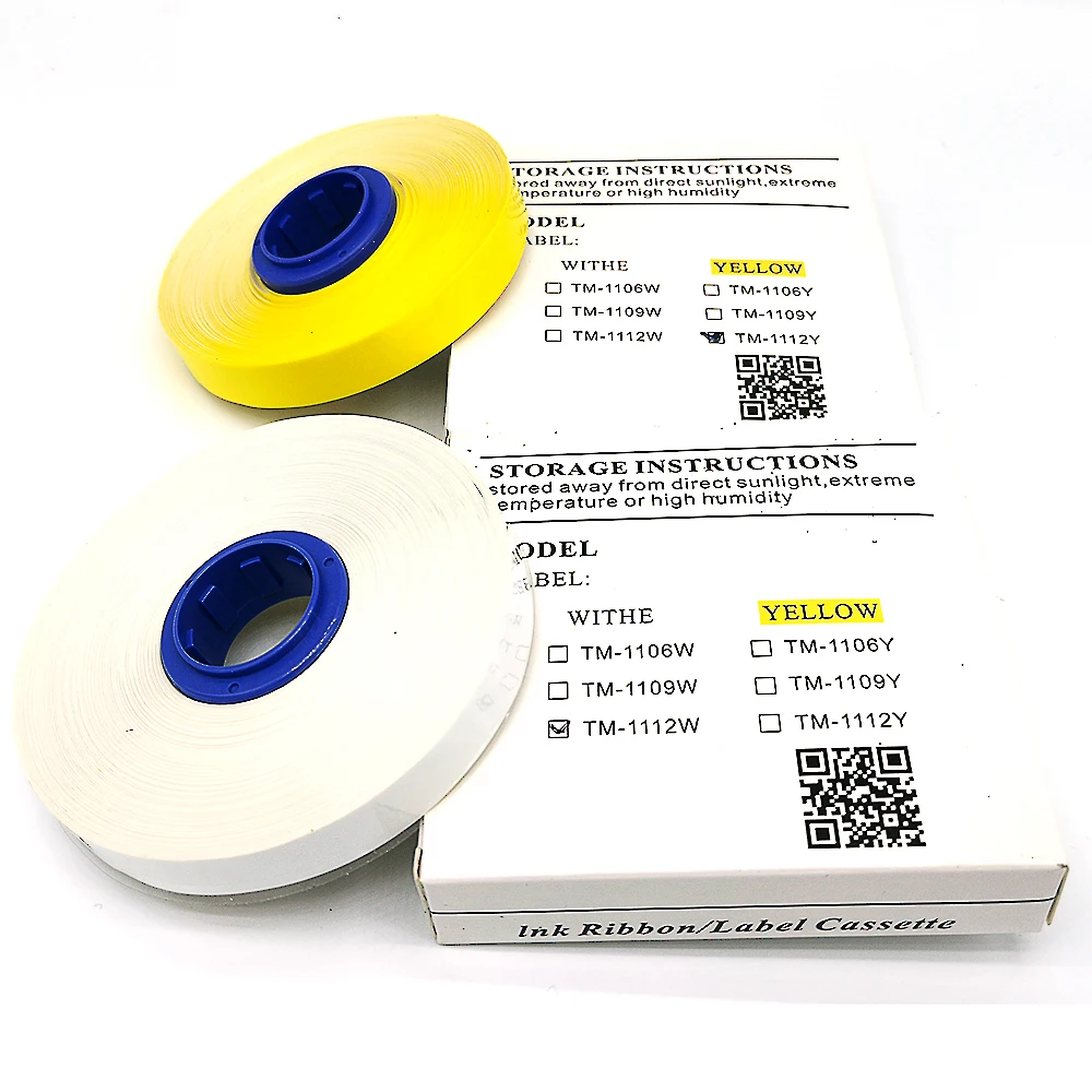 Label Maker Core Tapes 6 9 12mm×30m White Yellow Adhesive Paper For MK2100 MK2500 MK1100 M-1PRO 11 M-11 Label Paper Printer