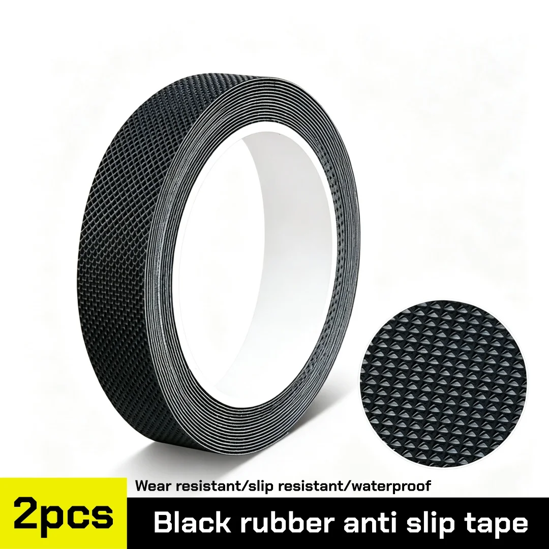 Rubber anti slip tape, black, durable, enhanced texture, super strong adhesive, can achieve firm fixation and friction, 2 pieces