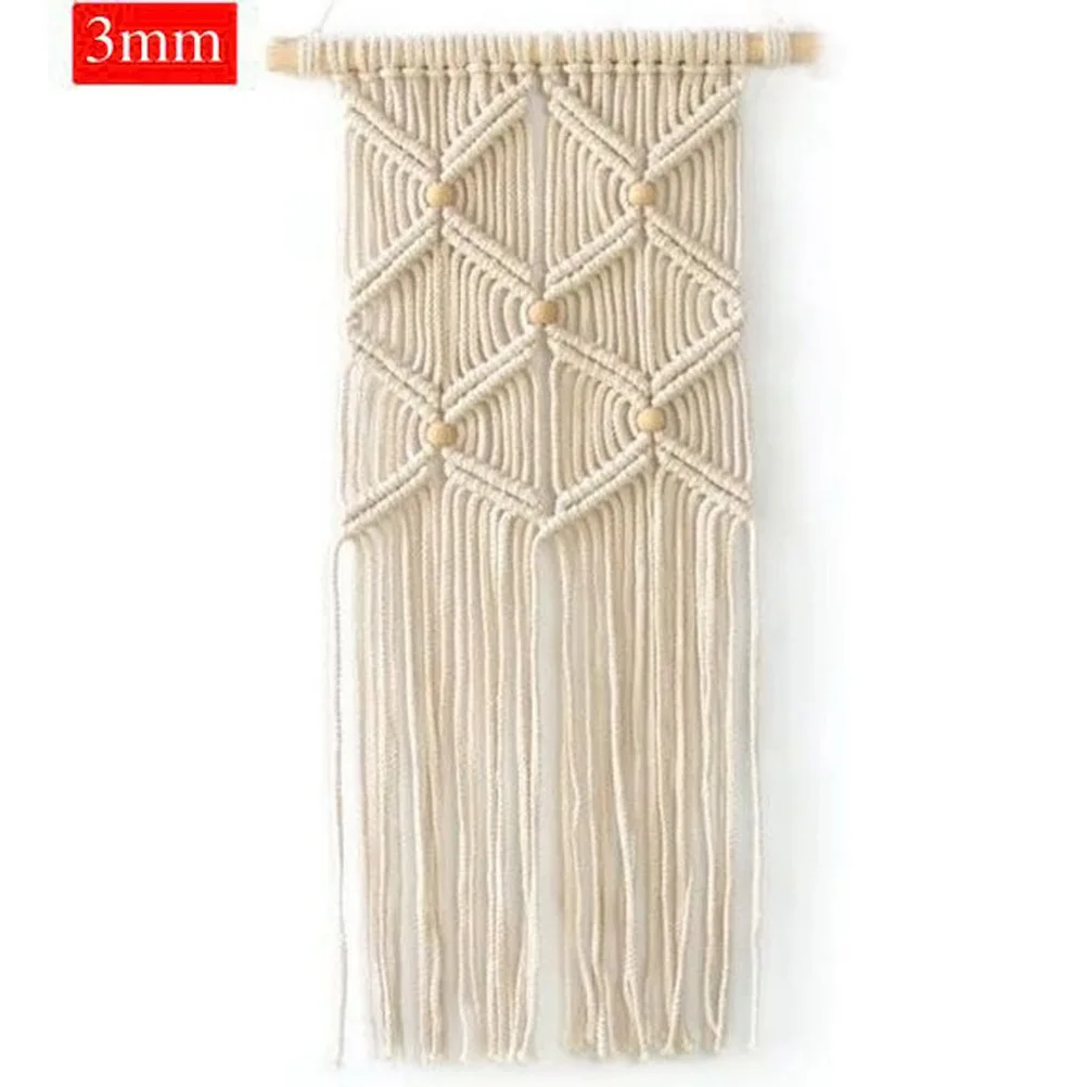 100m Cotton Rope Natural Color 4mm Strong Twisted Cord for Macrame Plant Hangers Wall Hanging DIY Handmade Binding Cord