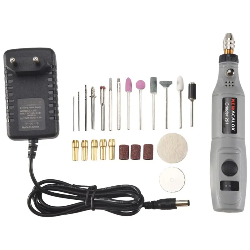 

AA63 Горячая вилка европейского стандарта, 220 В, мини-электрическая дрель, электроинструменты, многофункциональная шлифовальная машина, набор шлифовальных принадлежностей, ручка для скоростной гравировки-серый