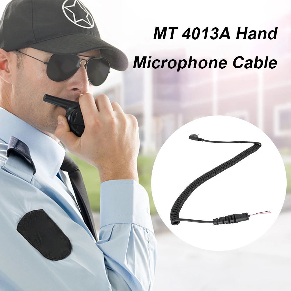 Kabel PTT 4-Wire dengan Speaker dan Pegas, Kabel Mikrofon Genggam 2-pin untuk Motorola GP3688 GP88 untuk Hytera Wakie Talkie