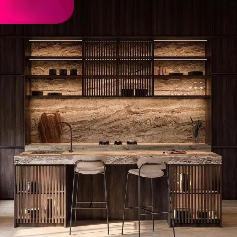 Modern Design Kitchen Lockers Wooden Waterfall Furniture Melamine Veneer Cabinets Kitchen Lockers Kitchen Cabinets Center Island
