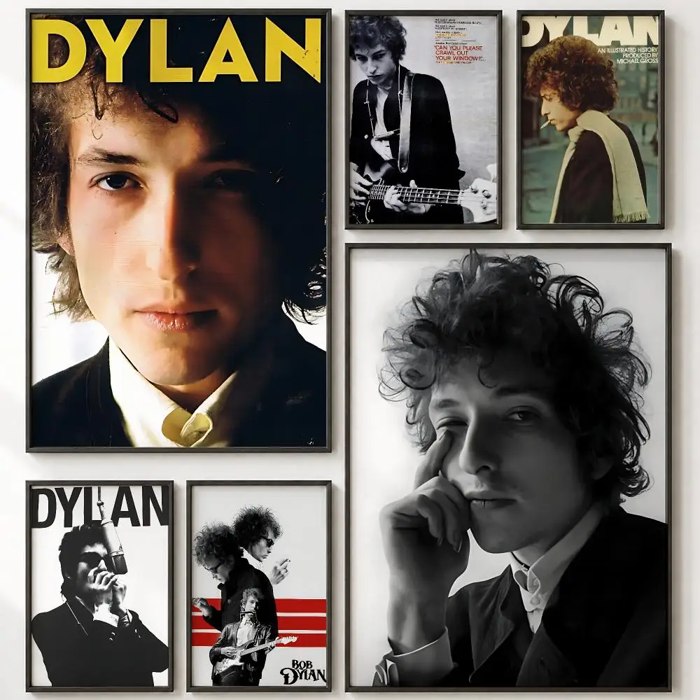 Popular Entertainment B-Bob DylanS Poster Vintage Retro Anime Poster Stickers Peel and Stick Wall Art Home Decor