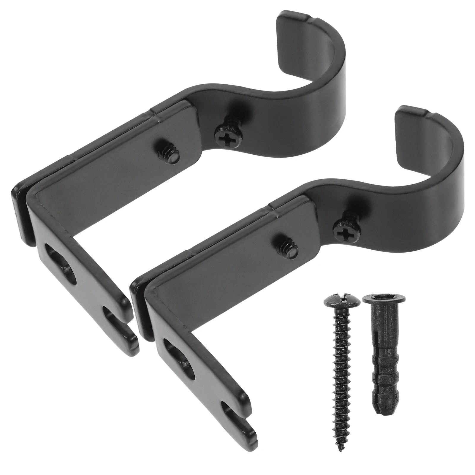 1 مجموعة قضيب الستارة بين قوسين قوي الحديد جدار جبل لغرفة النوم غرفة المعيشة نافذة المطبخ لا حاجة مسامير الستار الثقيلة