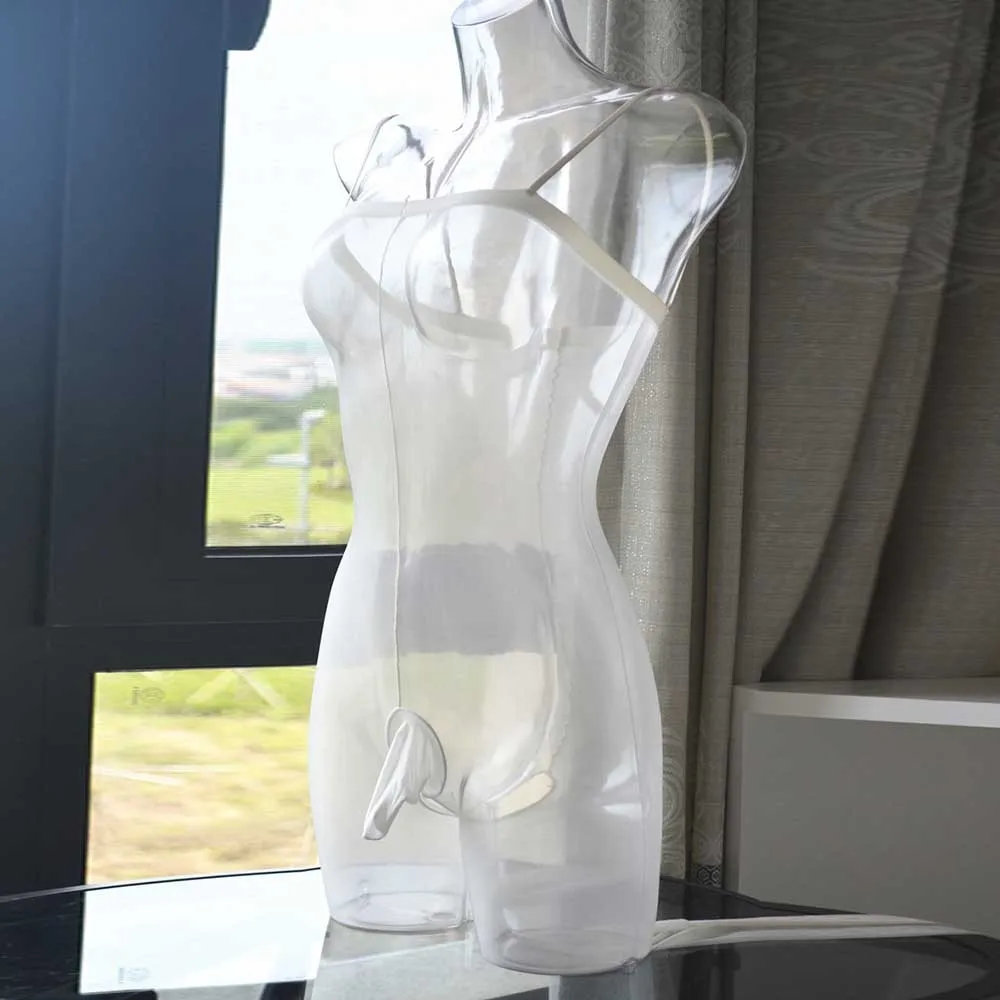 Sissy – bas de corps pour hommes, pochette transparente, Lingerie Sexy, culotte, sous-vêtements, combinaison sans manches