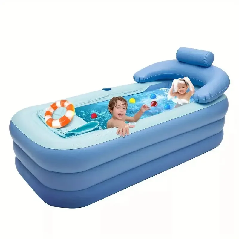 1pc Folding Portable Inflatable Bath Tub, Spa Warm Blow Up Bathtub, For Indoor Or Outdoor Use