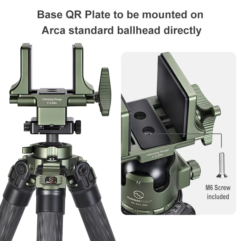 SUNWAYFOTO SM-86 Hunting Tripod Rifles Gun Rest for Shooting Saddle Mount to Arca Swiss Clamp Adapter