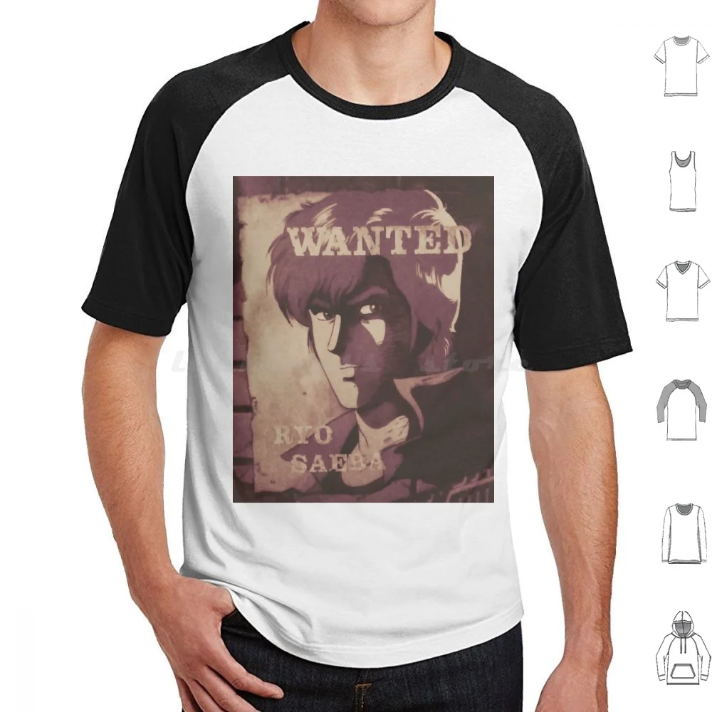 City Hunter-Wanted Ryo Saeba T Shirt Big Size 100% Cotton City Hunter Ryo Saeba Nicky Larson Wanted Manga