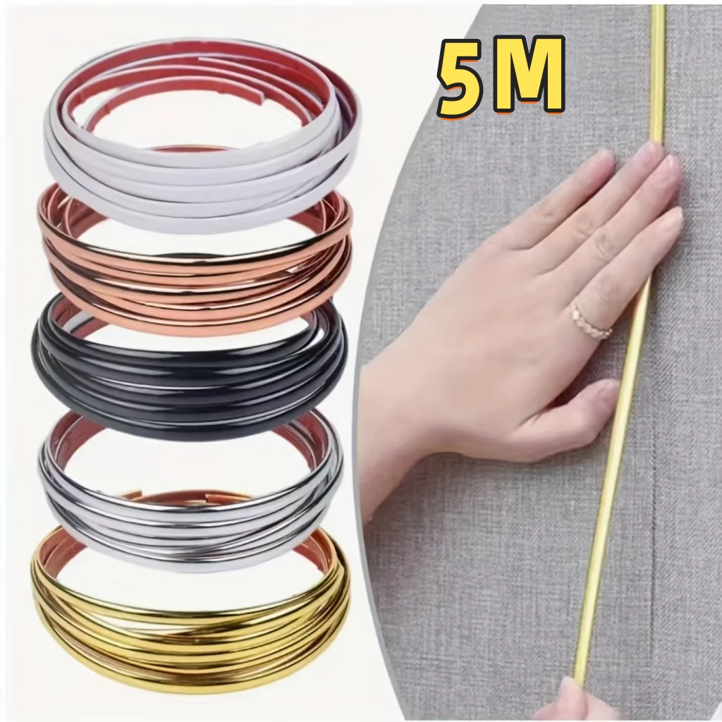 1 Roll 5m Decorative Sticker 3D Self-Adhesive Waterproof and Corner Protection Strip, Kitchen, Edge Sticker