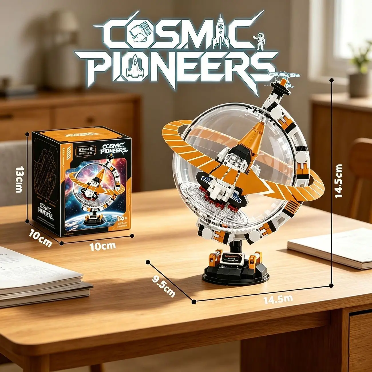 Space Exploration Building Blocks Toy Astronaut Rocket Space Station Model with Transparent Globe Display Cover DIY Bricks Ornam view 6