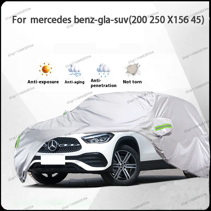 

For Mercedes Benz GLA Fit Car Cover Waterproof Dustproof Sunshade (UV) Snowproof Silve Full Cover with All-Day Protection