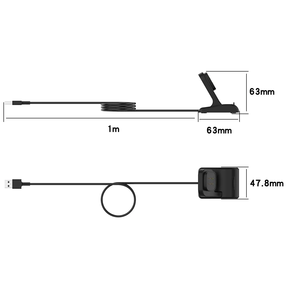 For Fitbit Sense 2 Versa 3 4 USB Charging Adapter Cable Dock Base For Sense2 Versa3 Versa4 Watch Magnetic Vertical Charger