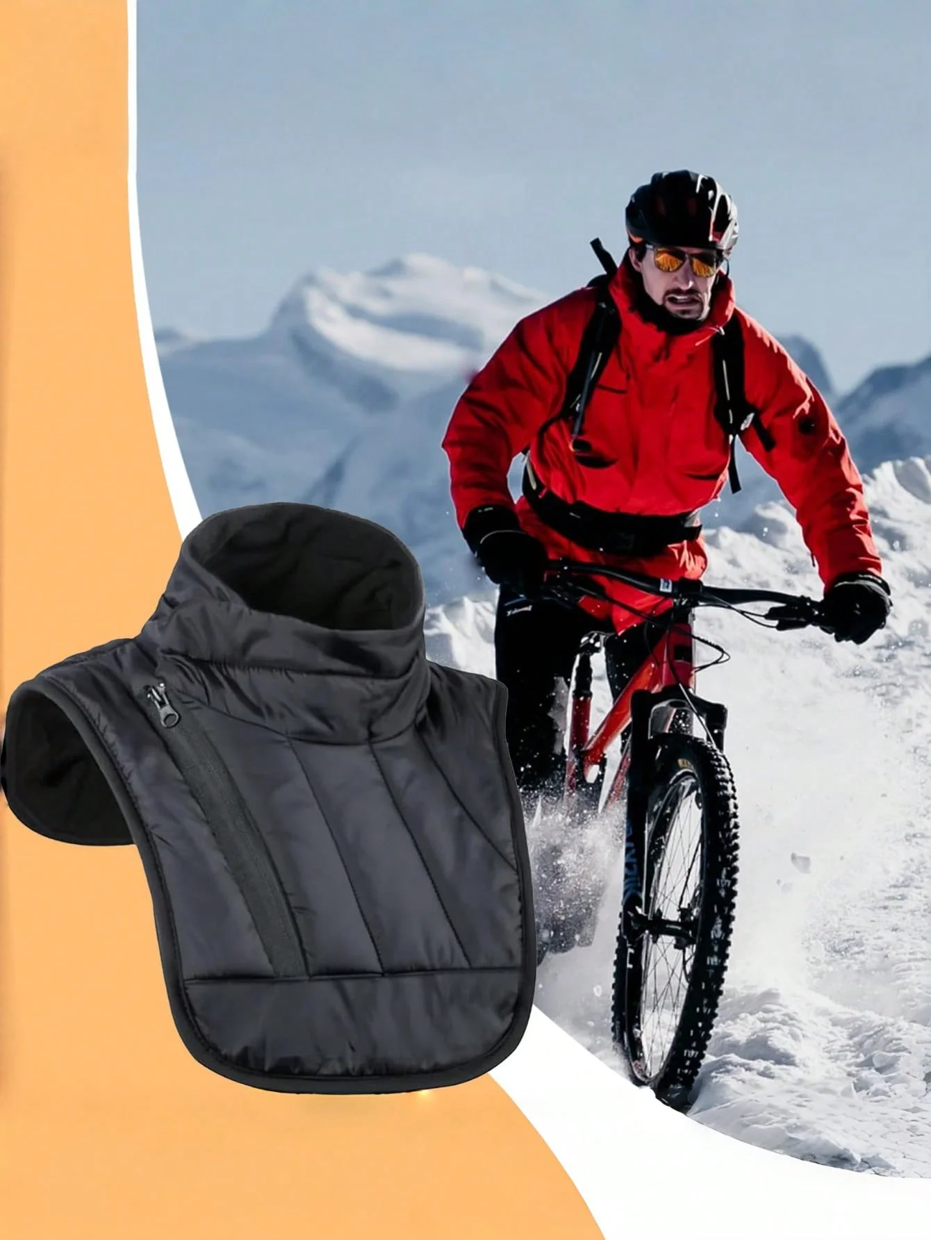 

Winter Motorcycle Neck Warmer – Windproof & Thermal Fleece Collar with Chest Protection, Adjustable Neck Gaiter for Motorbike Ri