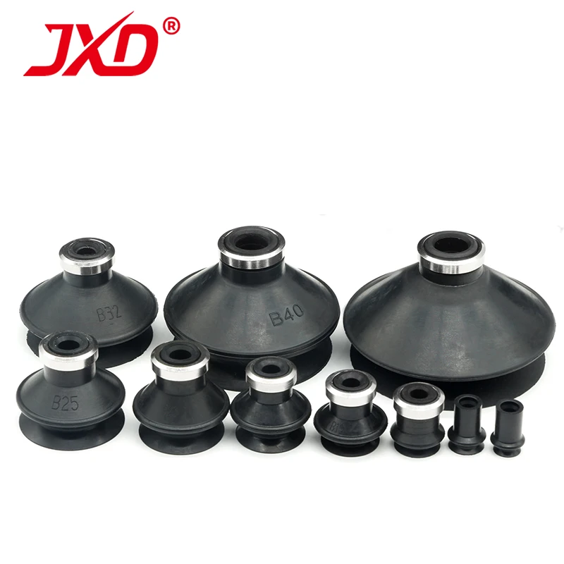 JXD SMC Mini Double layer Vacuum Sucker ZP-06/08/10/13/16/20/25/32/50BN/BS Black NBR Round Soft Vacuum Suction Cup