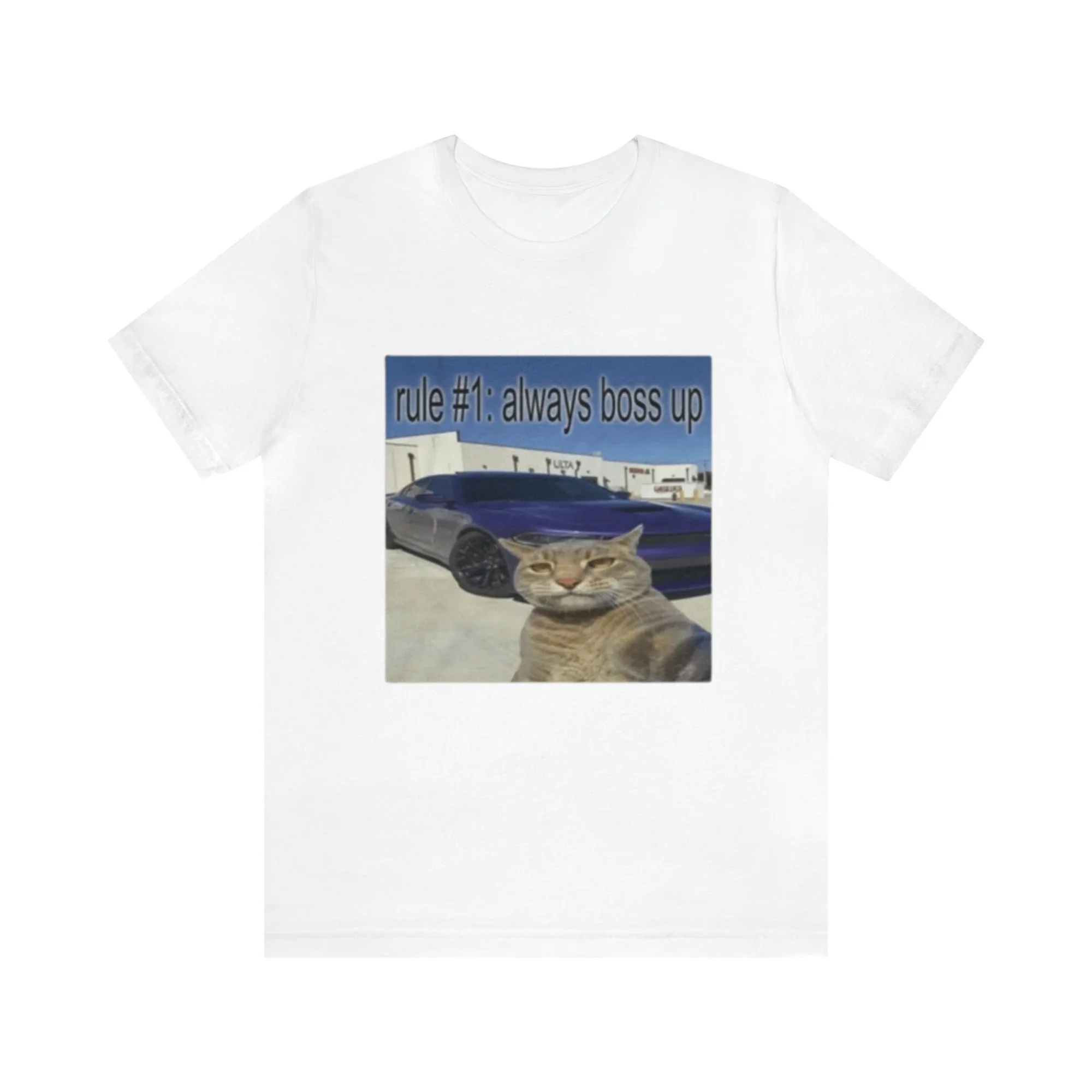 T-shirt da donna vintage divertente per lo audace e giocosa T-shirt stampata in stile quotidiano Always Boss Up Cat Abbigliamento casual da donna