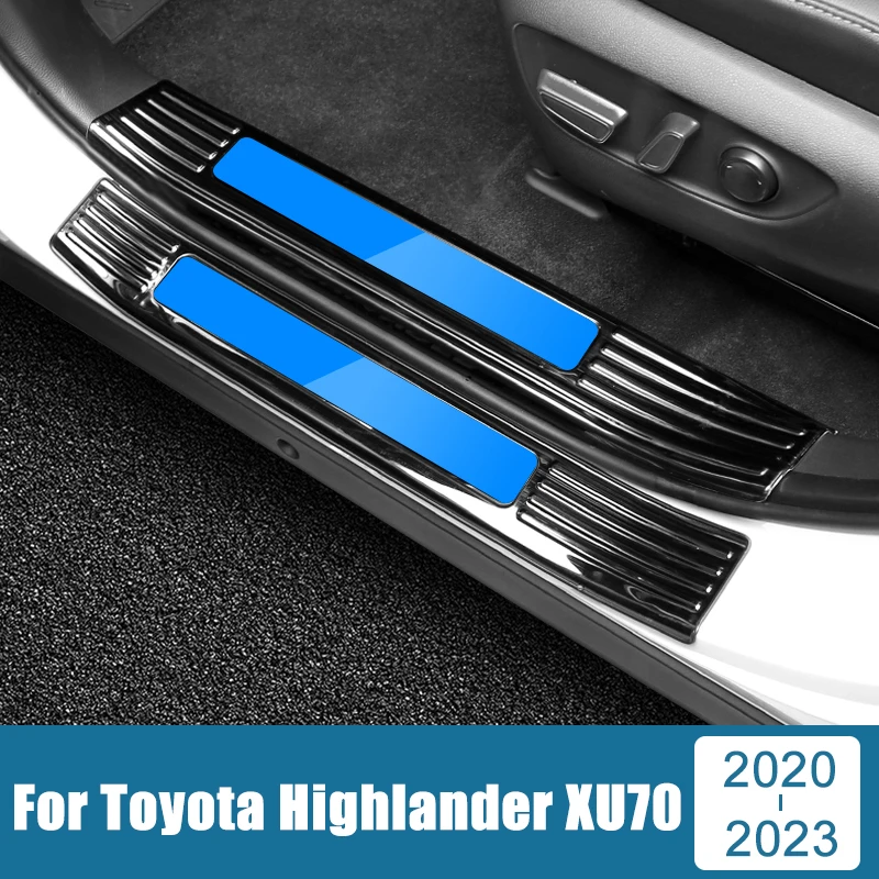 

For Toyota Highlander XU70 Kluger 2020 2021 2022 2023 Hybrid Stainless Car Door Sill Scuff Plate Cover Welcome Pedals Case Trim