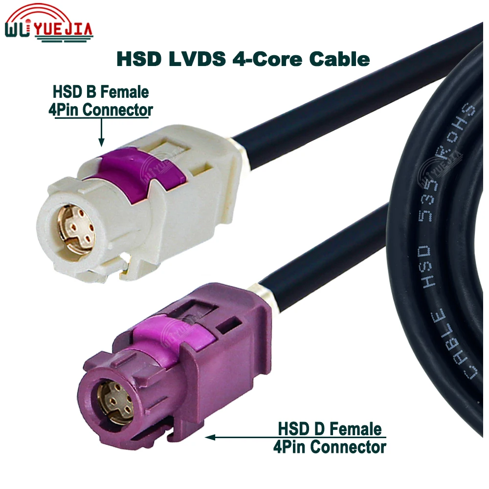 HSD 4Pin B to D Female Jack Connector Cable High Speed Data HSD LVDS Cable 4 Core 535 Line Wire Harness For New Energy Vehicles