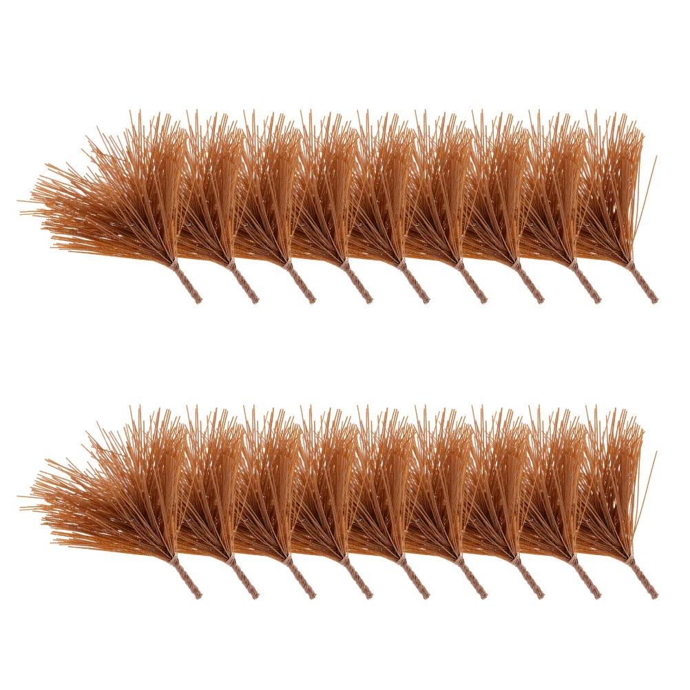 

50 Pcs Simulated Pine Needle Accessories Faux Tree Christmas Decor Xmas Ornaments Wood