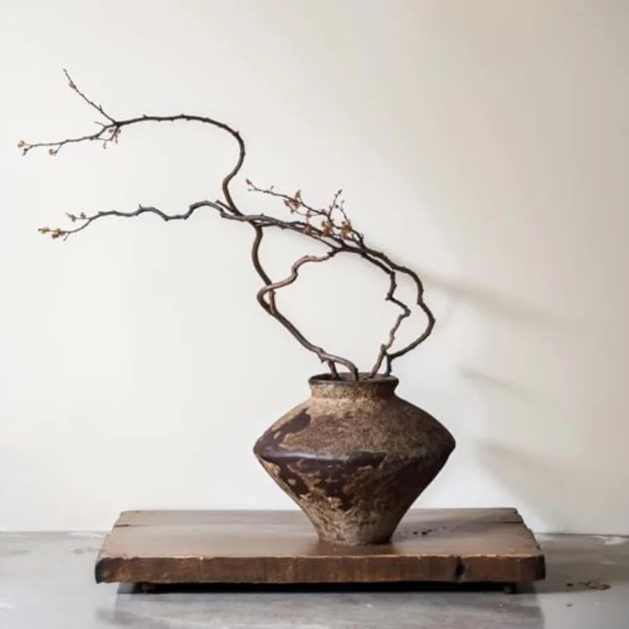 

Ваза Wabi Sabi Rusty Vintage, высокая, в стиле Wabi Sabi, деревенская керамическая ваза для центрального элемента декора, текстурированная керамическая ваза для цветов
