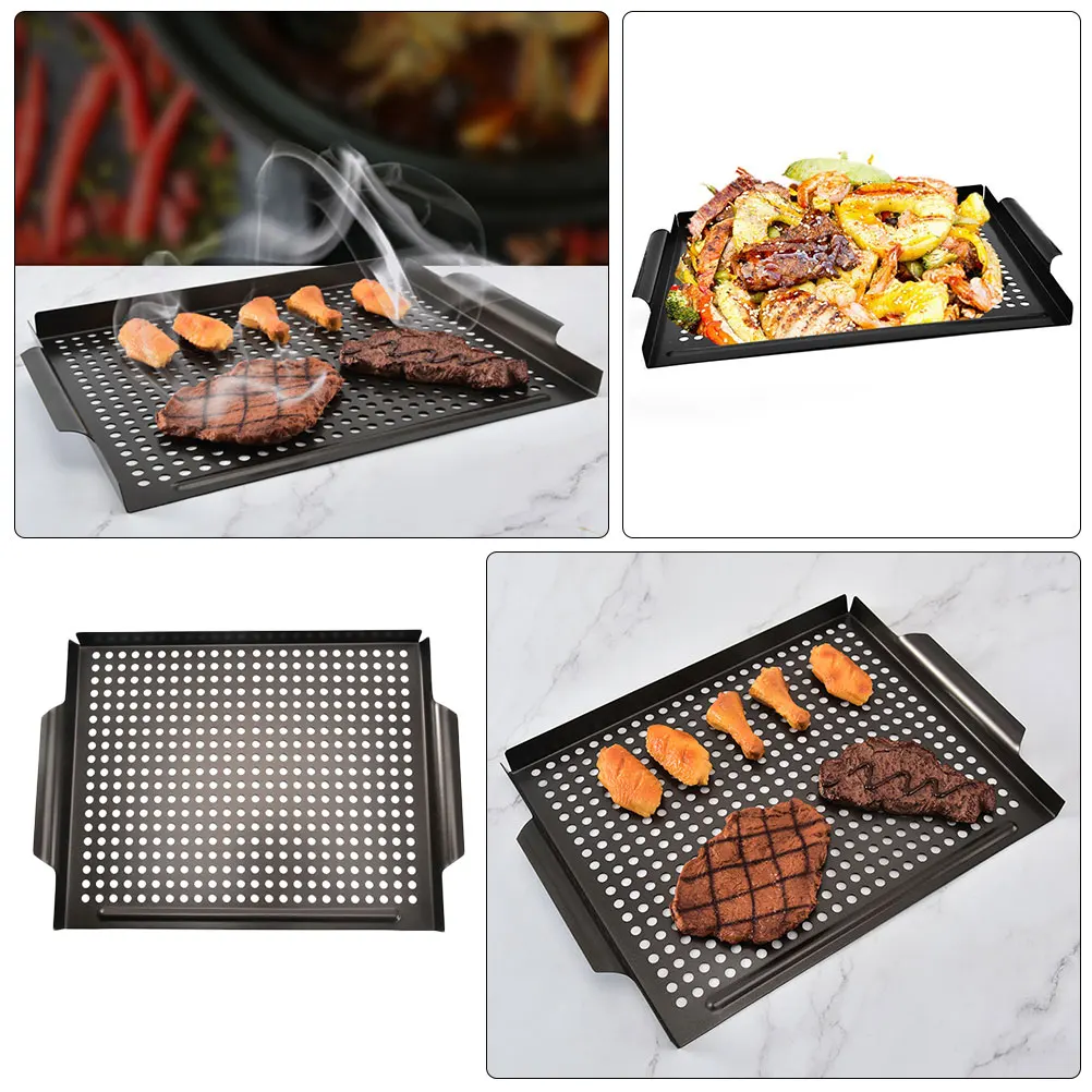 

1pc Grill Barbecue PlateBBQ Griddle Outdoor Bbq Accessories Carbon Steel Tray Outdoor Lightweight Bakeware Non-Stick Yard Party