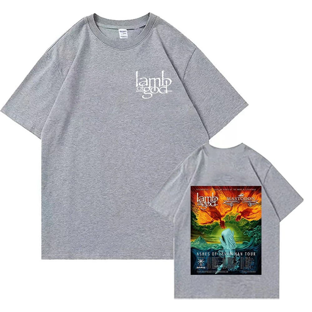 Lamb of God and Mastodonmusic T-shirts Ashes of Leviathan Tour Graphic Print Tops High Quality Cotton Tshirts Unisex Loose Tees