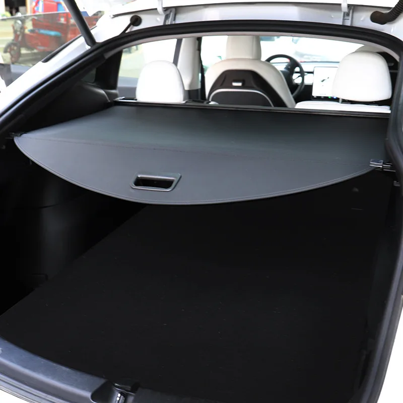 For Tesla Model Y Trunk Cargo Cover Rear Rack Privacy Security Shield Sun Shade Luggage Carrier Curtain Retractable Partition